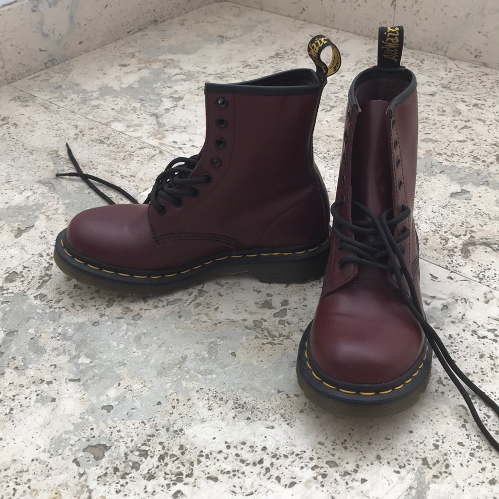 Brand new burgundy colored Doc Martens, size 5